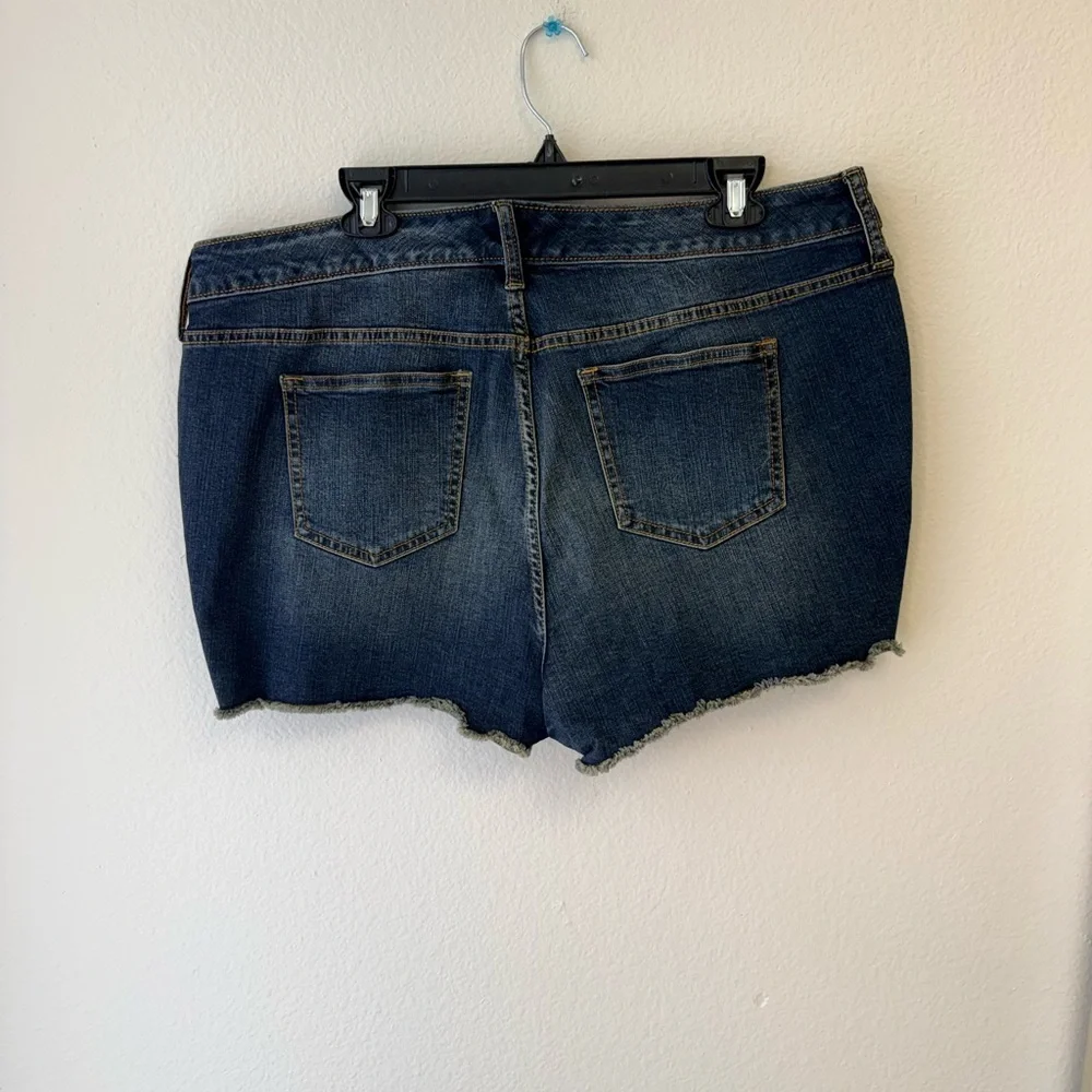 Torrid Blue Distressed Jean Shorts - Picture 2 of 2
